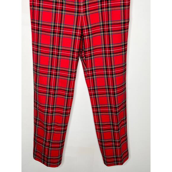 J. Crew Full-length Straight-Leg Bi-Stretch Trouser Pants Good Tidings Plaid 8 - Picture 5 of 11
